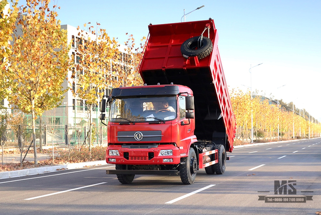 Dongfeng 4*2 Dump Truck Tianjin Tipper Truck_ 210hp Flat Head Row Half Mining Site Transportation Truck_Export Special Vehicle