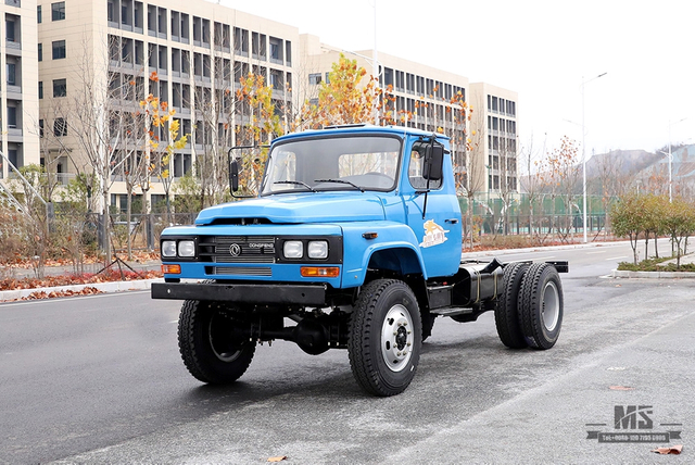 170hp Dongfeng Four Wheel Drive Tipper Truck Chassis _Blue 4*4 Single Row Pointed Head Dump Truck Chassis Construction Stie Mining Trucks Chassis_Export Special Vehicle
