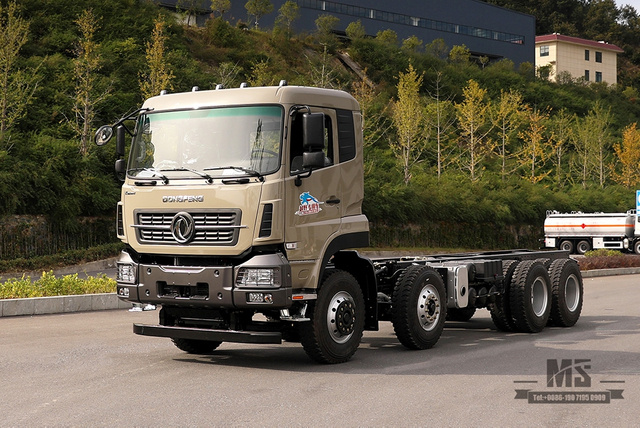 375hp Dongfeng 8X4 Flatbed Chassis_Dongfeng 10m Flatbed Chassis _30T Special Truck Chassis Export Special Chassis Conversion Manufacturer
