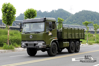 210hp Dongfeng Six wheel Drive Cargo Truck for Sale_6*6 Army Green Flathead Head Transport Truck Manufacturer_Dongfeng 6WD Export Special Vehicle Factory
