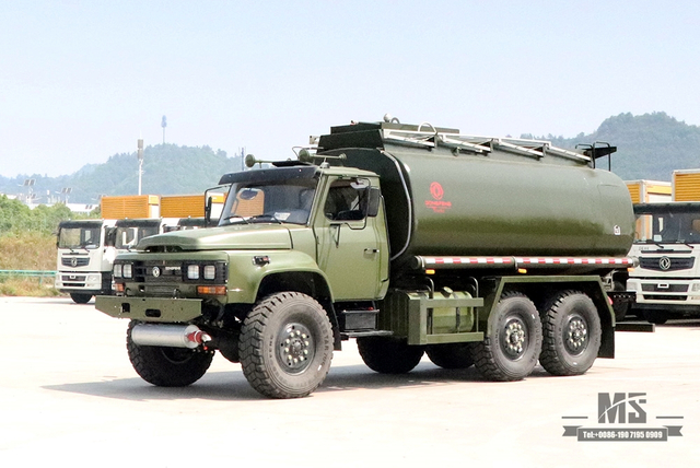 190HP Dongfeng Six-wheel Drive EQ2100 Tanker Truck_6*6 Pointed Head Feul Tanker for Sale_Six Drive Export Special Tanker Lorry