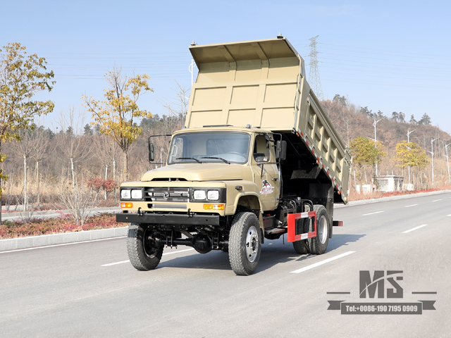 Four wheel Drive 170hp Dump Truck_Dongfeng 4*4 Camel Grey Tipper Truck Pointed Head Single Row Mining Trucks For Sale_Export Special Vehicle