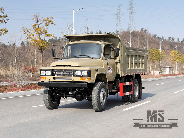 Camel Grey Four wheel Drive 170hp Dump Truck_Dongfeng 4*4 Tipper Truck Pointed Head Single Row Mining Trucks For Sale_Export Special Vehicle