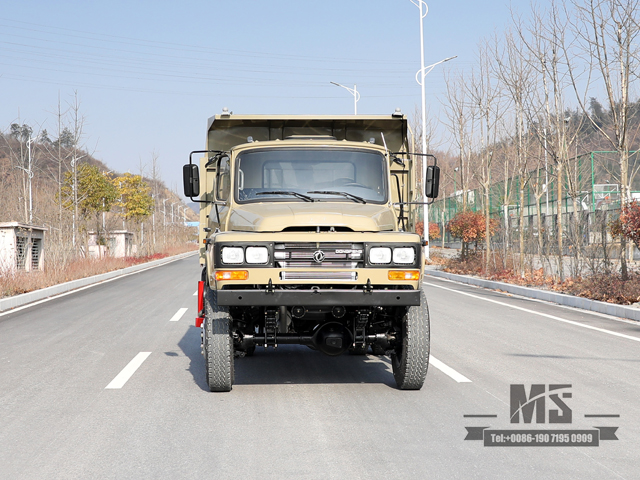 Camel Grey Four wheel Drive 170hp Dump Truck_Dongfeng 4*4 Tipper Truck Pointed Head Single Row Mining Trucks For Sale_Export Special Vehicle