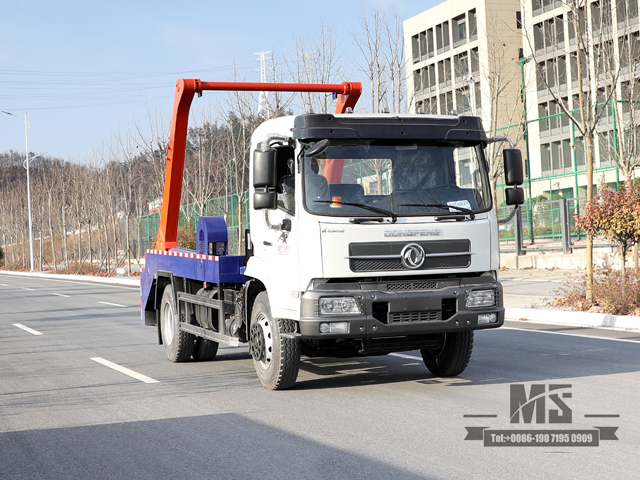 4*2 Dongfeng Swing Arm Garbage Truck_ 190hp Pointed Head Single Row Cab Garbege Truck Sanitation Truck for sale_Export Special Vehicle 