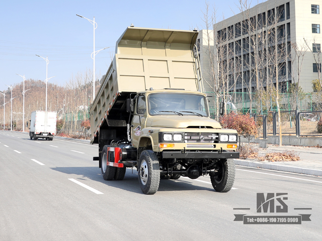 Four wheel Drive 170hp Dump Truck_Dongfeng 4*4 Camel Grey Tipper Truck Pointed Head Single Row Mining Trucks For Sale_Export Special Vehicle