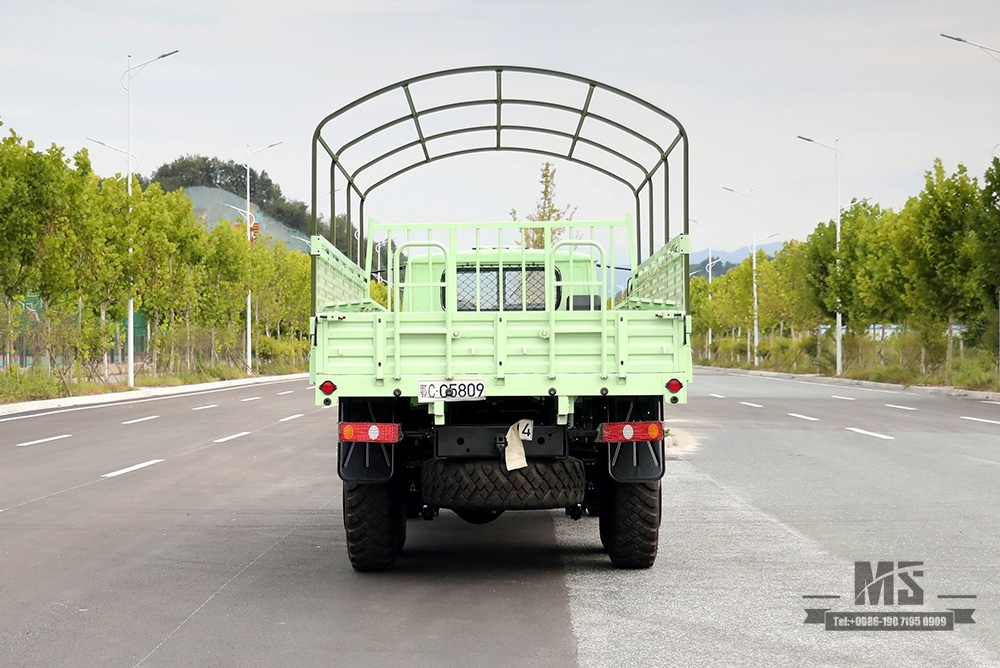Dongfeng Six Wheel Drive EQ2100 Off Road Truck_190hp Dongfeng 6×6 3.5T Three Axle Single Row Pointed Head Truck with Tarpaulin Pole _Export Special Purpose Vehicle 