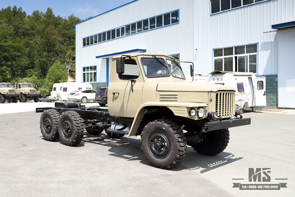 170 hp Camel Grey EQ2082 Chassis_Dongfeng Six-wheel drive 240 Off-road Truck Chassis_Pointed Head Double Glass Transport Vehicle_6×6 25Y Truck Export Special Chassis