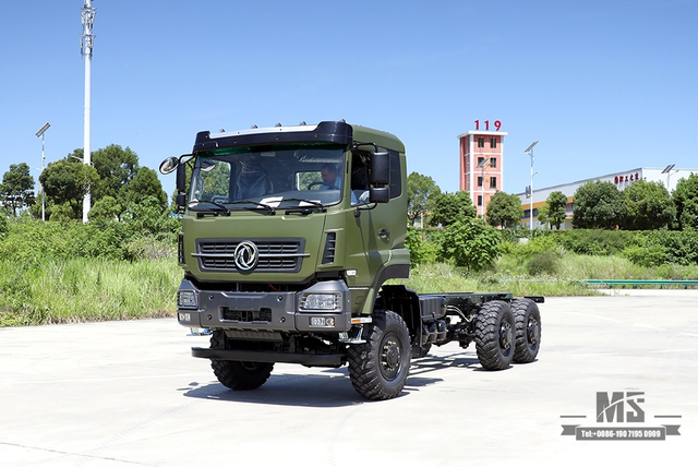 340hp Dongfeng 6×6 Chassis_Six wheel Drive Flat Head One and a Half Row Chassis Cargo Truck Chassis_6*6 Export Special Vehicle