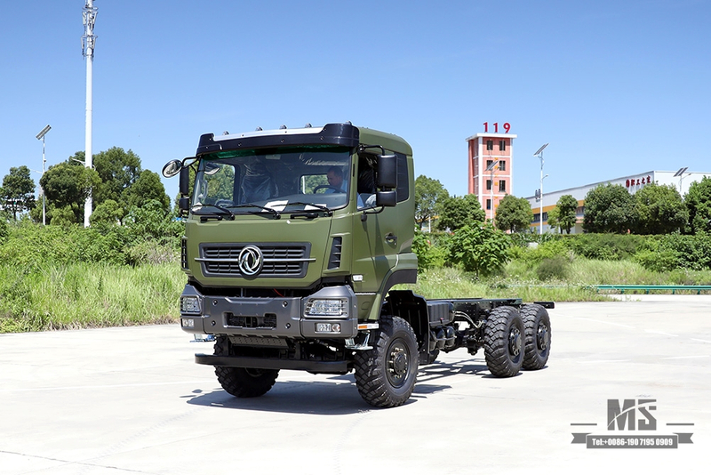 340hp Dongfeng 6×6 Chassis_Six wheel Drive Flat Head One and a Half Row Chassis Cargo Truck Chassis_6*6 Export Special Vehicle