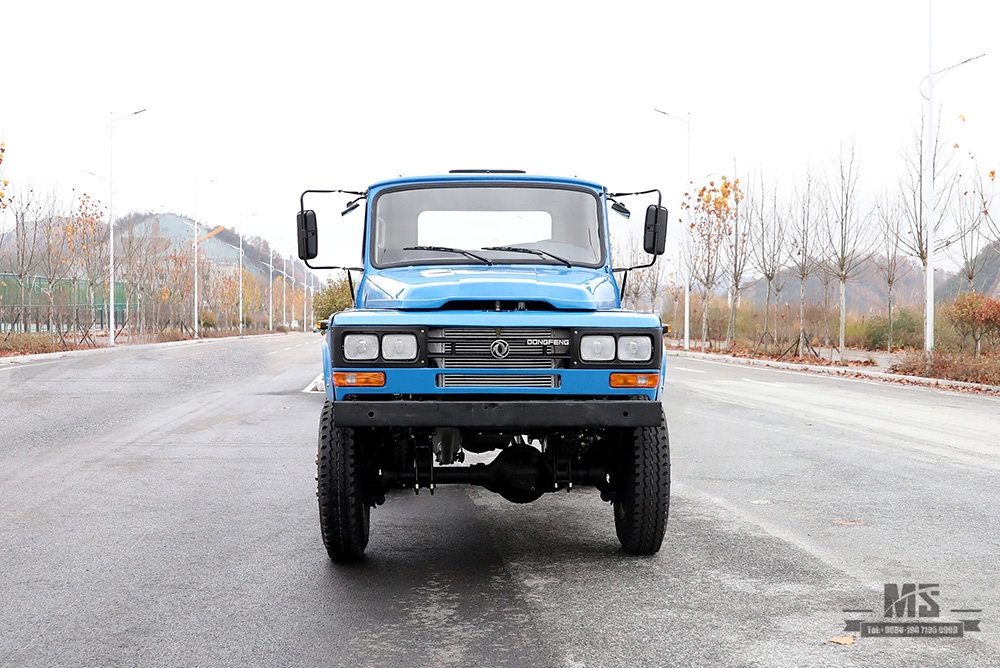 Dongfeng Four Wheel Drive Tipper Truck Chassis _170hp Blue 4*4 Single Row Pointed Head Dump Truck Chassis Mining Trucks Chassis_Export Special Vehicle