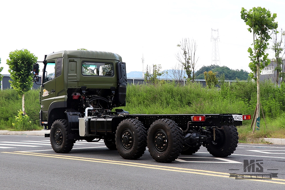 Dongfeng 6×6 Off Road Chassis_Six wheel Drive Dongfeng Flat Head One and a Half Row Chassis Cargo Truck Chassis AWD 6*6 Export Special Vehicle