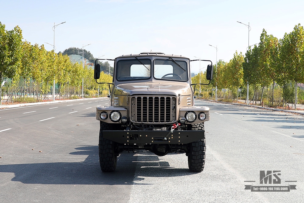 170 hp Champagne Gold EQ2082 Chassis_Dongfeng six-wheel drive off-road truck chassis_Double glass 240 transport vehicle_6×6 pointed 25Y truck export special chassis