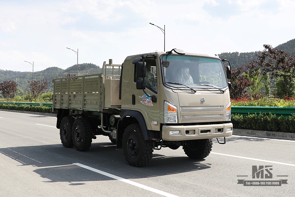 Beige 190HP Dongfeng EQ2082 6WD Off-road Truck_Dongfeng Six Wheel Drive Flathead 6X6 Diesel Cargo Truck Transportation Truck_Export Special Vehicle