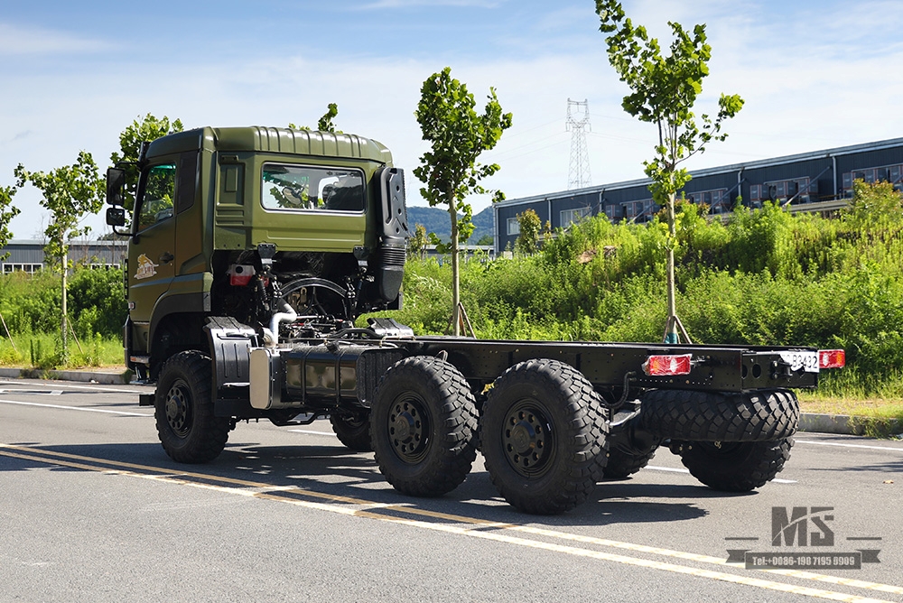 340 hp Dongfeng 6×6 Off Road Chassis_Six wheel Drive Dongfeng Flat Head One and a Half Row Chassis Cargo Truck Chassis AWD 6*6 Export Special Vehicle