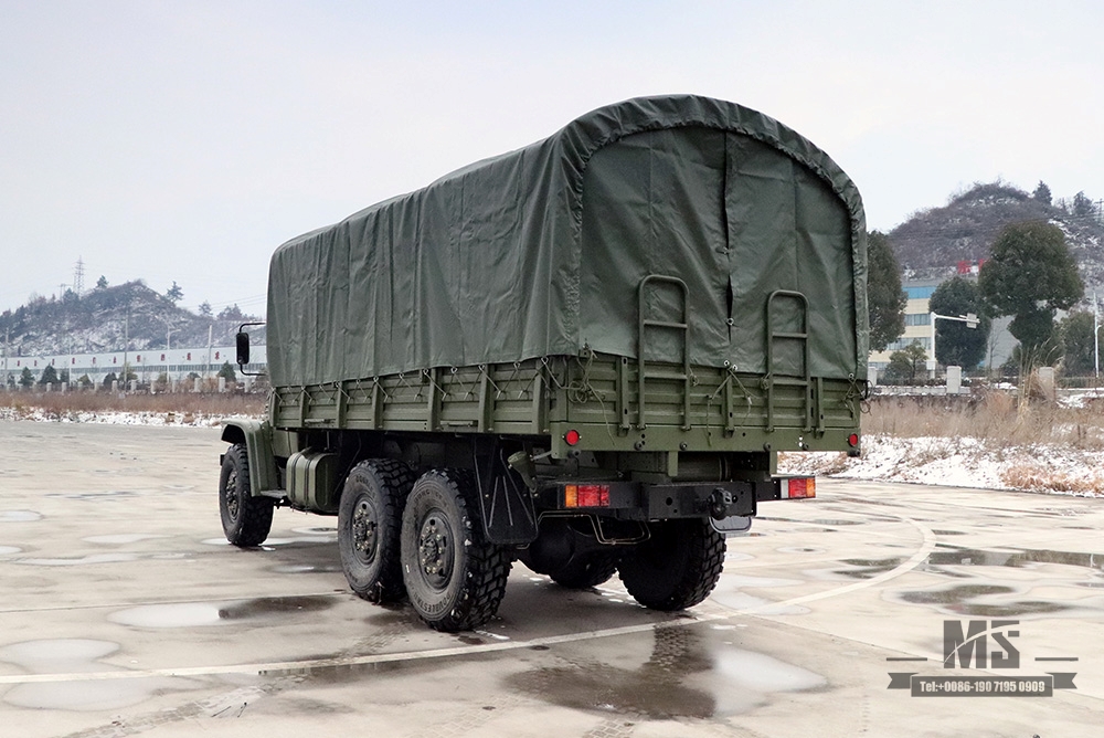 Dongfeng Six wheel Drive EQ2100 Off-road Truck_6*6 3.5 T Classic Army Green Long Head Truck With Tarpaulin Pole for sale_Dongfeng 245 Diesel Troop Carrier Export Special Vehicle 