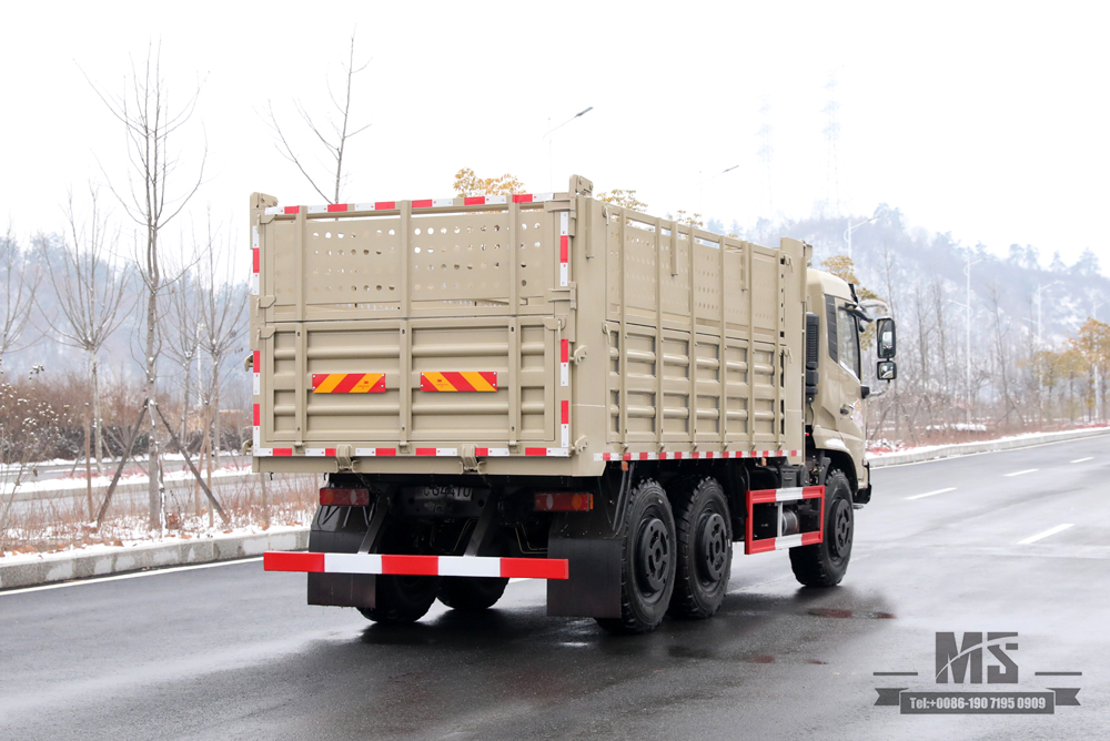 Six Wheel Drive Dongfeng Dump Truck_6*6 Flat Head Cargo Box Baffle Heightened Tipper Truck Off Road Transportation Truck_Export Special Vehicle