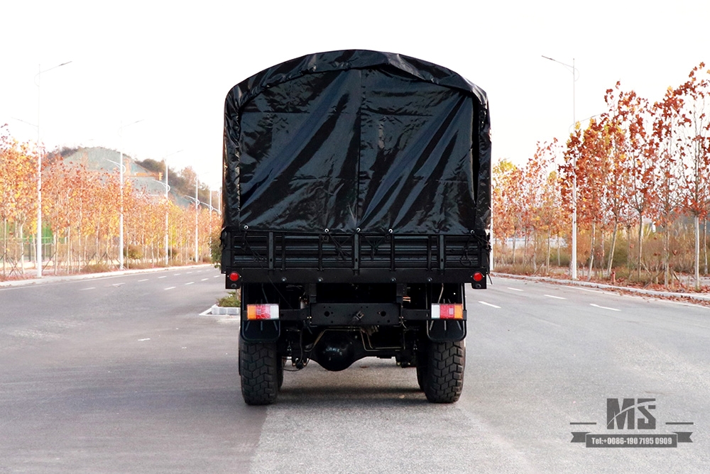Dongfeng Six wheel Drive EQ2102 Off-road Truck_190 HP Three-axle Black Cargo Truck With Tarpaulin poles_All-wheel drive EQ2102G Export Special Purpose Vehicle