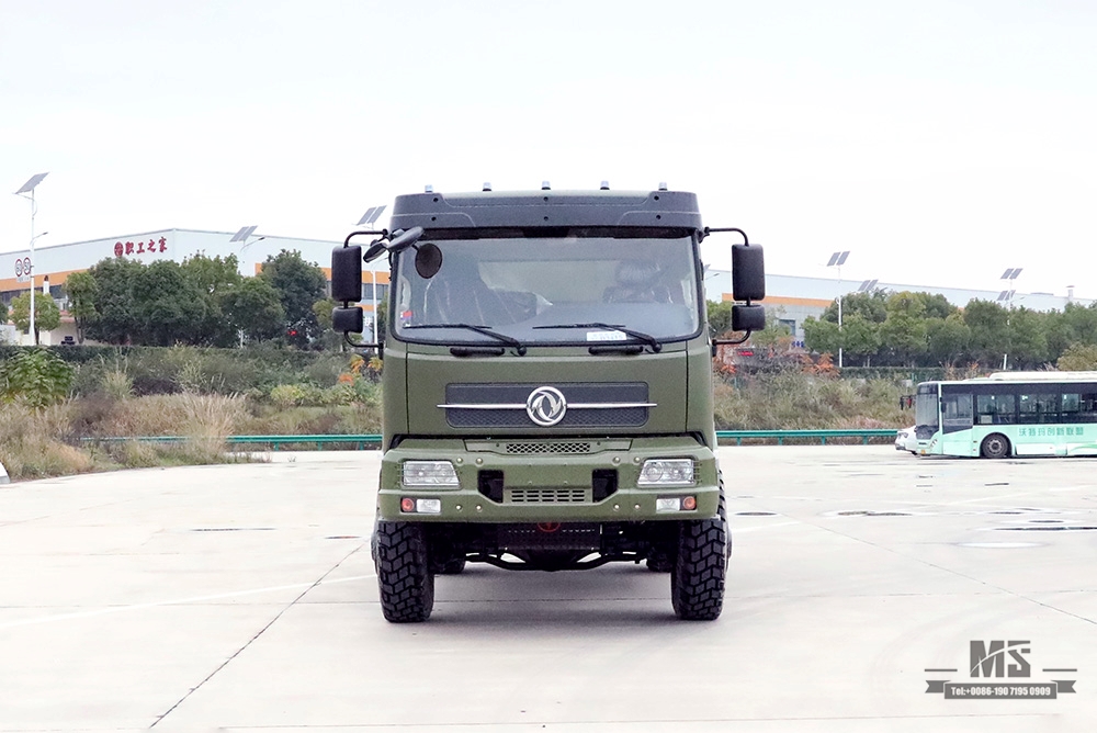 340hp 6*6 Off Road Truck_Dongfeng Flat Head Cargo Truck With Tarpaulin Pole_Six-wheel Drive Export Special Vehicle