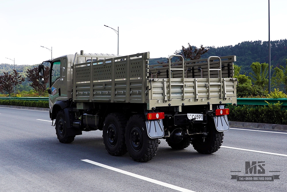 Beige 190HP Dongfeng EQ2082 6WD Off-road Truck_Dongfeng Six Wheel Drive Flathead 6X6 Diesel Cargo Truck Transportation Truck_Export Special Vehicle