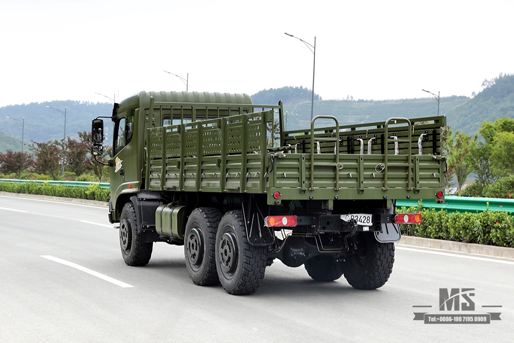 210hp Dongfeng Six wheel Drive Cargo Truck for Sale_6*6 Army Green Flathead Head Transport Truck With Bumper Coversion Manufacturer_Dongfeng 6WD Export Special Vehicle
