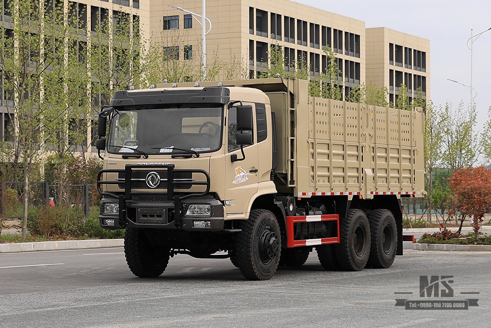 260hp Six Wheel Drive Dongfeng Dump Truck_6*6 Flat Head Cargo Box Baffle Heightened Tipper Truck Off Road Transportation Truck_Export Special Vehicle