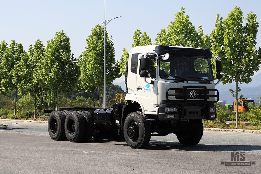 266hp Dongfeng Six wheel Drive Chassis_6*6 Flathead Head Rear Eight wheels Heavy Duty Truck Chassis Coversion Manufacturer_Dongfeng 6WD Export Special Vehicle Chassis