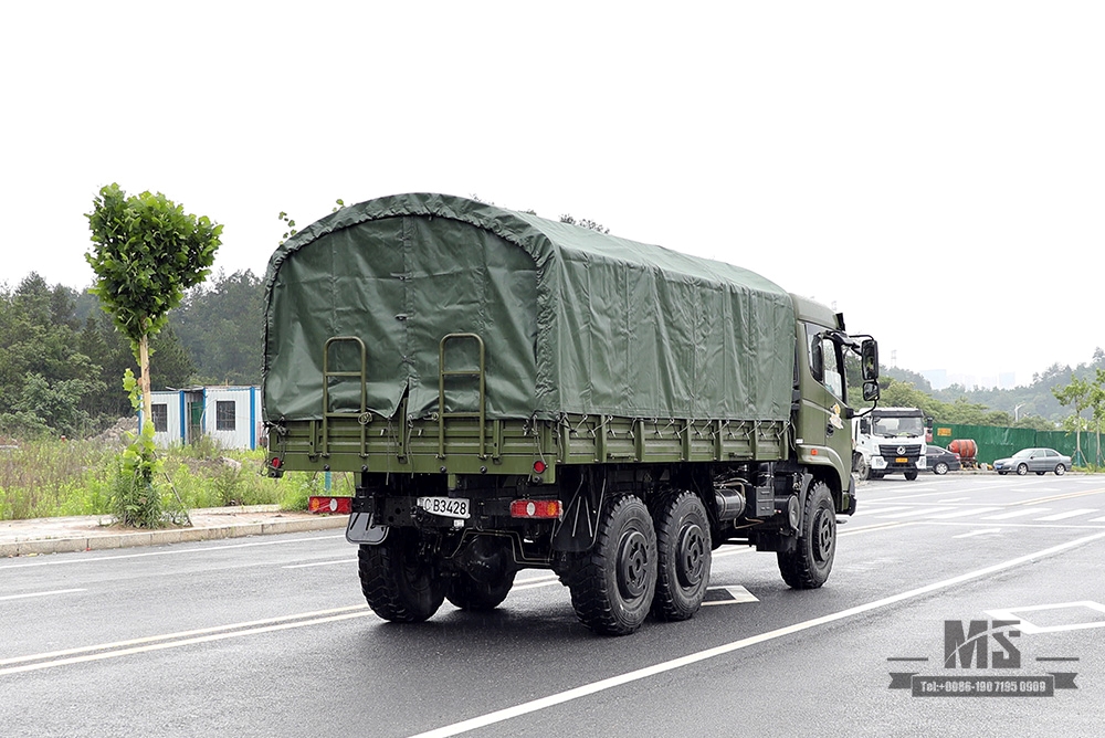 Dongfeng Six wheel Drive Truck for Sale_6*6 Army Green Flathead Head Truck Manufacturer_Dongfeng 6WD Export Special Vehicle