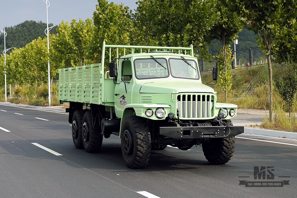 Mint Green Dongfeng Six Wheel Drive Off Road Truck_190hp Dongfeng EQ2100 Single Row Pointed Head AWD Transportation Vehicle_Export Special Purpose Vehicle 
