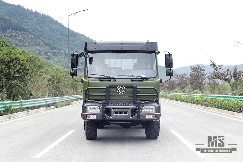 210hp Dongfeng Six wheel Drive Cargo Truck for Sale_6*6 Army Green Flathead Head Transport Truck With Bumper Coversion Manufacturer_Dongfeng 6WD Export Special Vehicle