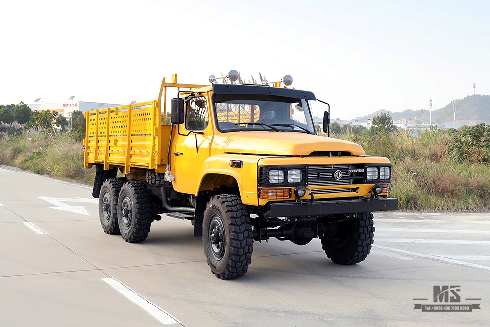 170 hp Dongfeng Six-wheel drive EQ2082 Truck_Gold Yellow 6*6 Single Row Pointed Head Off-road Special Truck_6×6 pointed 25Y Truck Export Special Vehicle