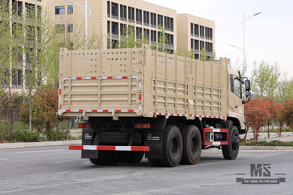 260hp Six Wheel Drive Dongfeng Dump Truck_6*6 Flat Head Cargo Box Baffle Heightened Tipper Truck Off Road Transportation Truck_Export Special Vehicle