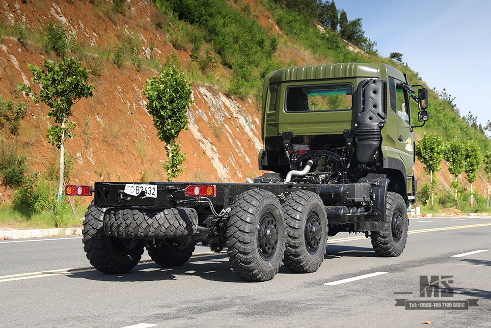 340 hp Dongfeng 6×6 Off Road Chassis_Six wheel Drive Dongfeng Flat Head One and a Half Row Chassis Cargo Truck Chassis AWD 6*6 Export Special Vehicle