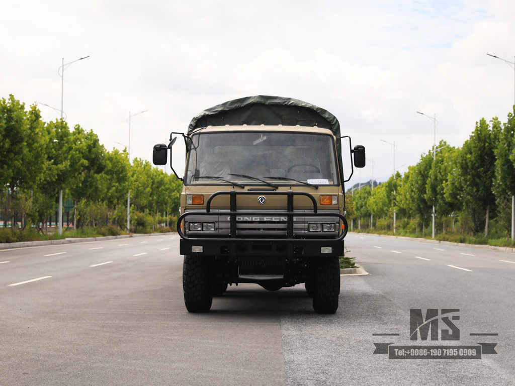 Dongfeng Six wheel Drive Camel Gray EQ2102 Off-road Truck made in china 190 HP Three-axle Camel Gray Cargo Truck With Tarpaulin poles