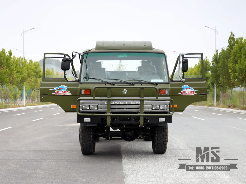 190hp Dongfeng EQ2102 Six Wheel Drive Chassis_6×6 EQ246 153 Double Row Cab Army Green Truck Chassis