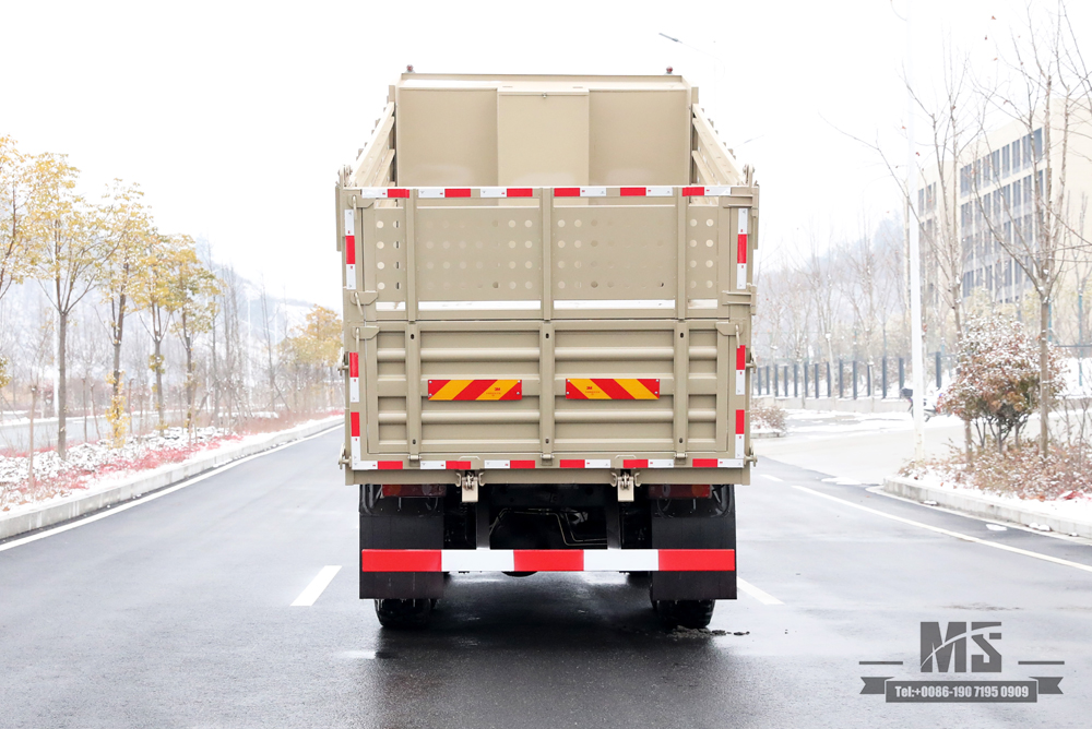 6×6 Camel Grey Dongfeng Six Wheel Drive Dump Truck_Flat Head Cargo Box Baffle Heightened Tipper Truck Conversion Factory_Export Special Vehicle