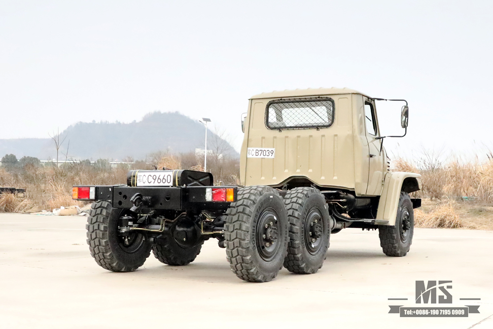 Dongfeng six-wheel drive EQ2082 Chassis_ 170 hp EQ2082 Double glass pointed off-road truck chassis_240 transport vehicle_6×6 truck export special chassis