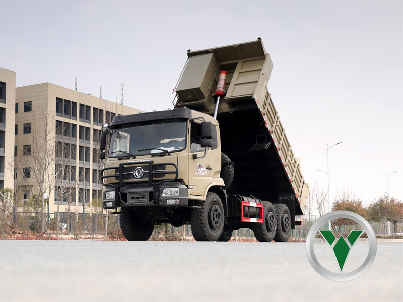 6x6 Off-Road Lowbed Dump Truck | Heavy-Duty Flat-Front Cab Tipper for Export