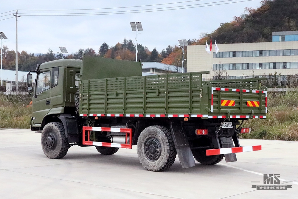 340hp 6*6 Off Road Truck_Dongfeng Flat Head Cargo Truck With Tarpaulin Pole_Six-wheel Drive Export Special Vehicle