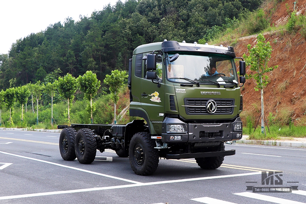 Dongfeng 6×6 Off Road Chassis_Six wheel Drive Dongfeng Flat Head One and a Half Row Chassis Cargo Truck Chassis AWD 6*6 Export Special Vehicle