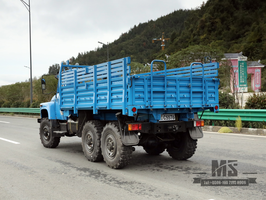 170 Hp Dongfeng EQ2082_Six-wheel Drive Off-road Special Truck_Double Glass Single Row 240 Transport Vehicle_6×6 Pointed 25Y Truck