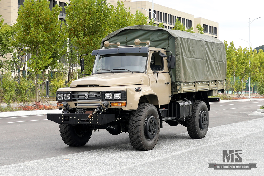 4*4 Dongfeng Cargo Truck_190 hp Long-head 2.5T Off-road Truck with Winch and tarpaulin pole_Four Wheel Drive Truck Manufacturer Export Special Purpose Vehicle