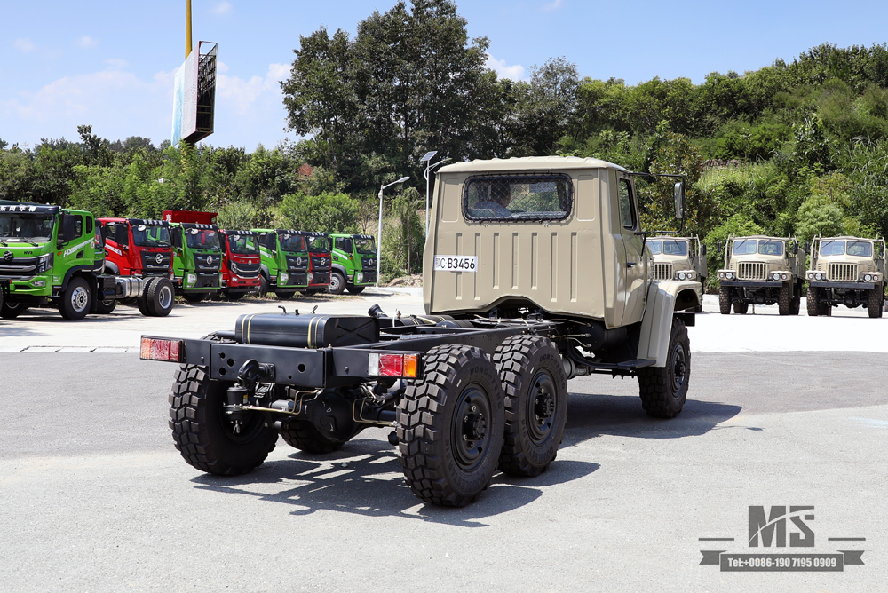 170 hp Camel Grey EQ2082 Chassis_Dongfeng Six-wheel drive 240 Off-road Truck Chassis_Pointed Head Double Glass Transport Vehicle_6×6 25Y Truck Export Special Chassis
