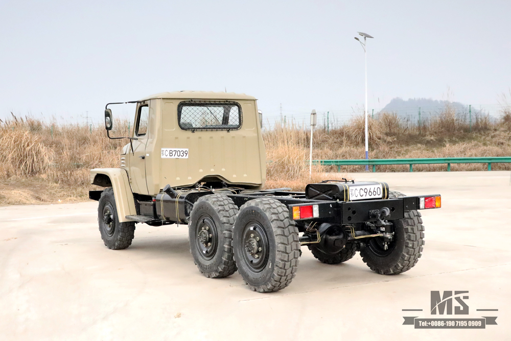 Dongfeng six-wheel drive EQ2082 Chassis_ 170 hp EQ2082 Double glass pointed off-road truck chassis_240 transport vehicle_6×6 truck export special chassis