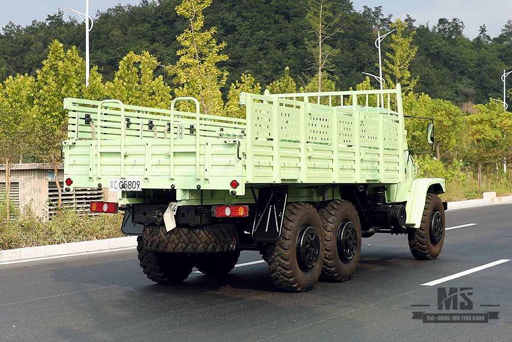 Mint Green Dongfeng Six Wheel Drive Off Road Truck_190hp Dongfeng EQ2100 Single Row Pointed Head AWD Transportation Vehicle_Export Special Purpose Vehicle 