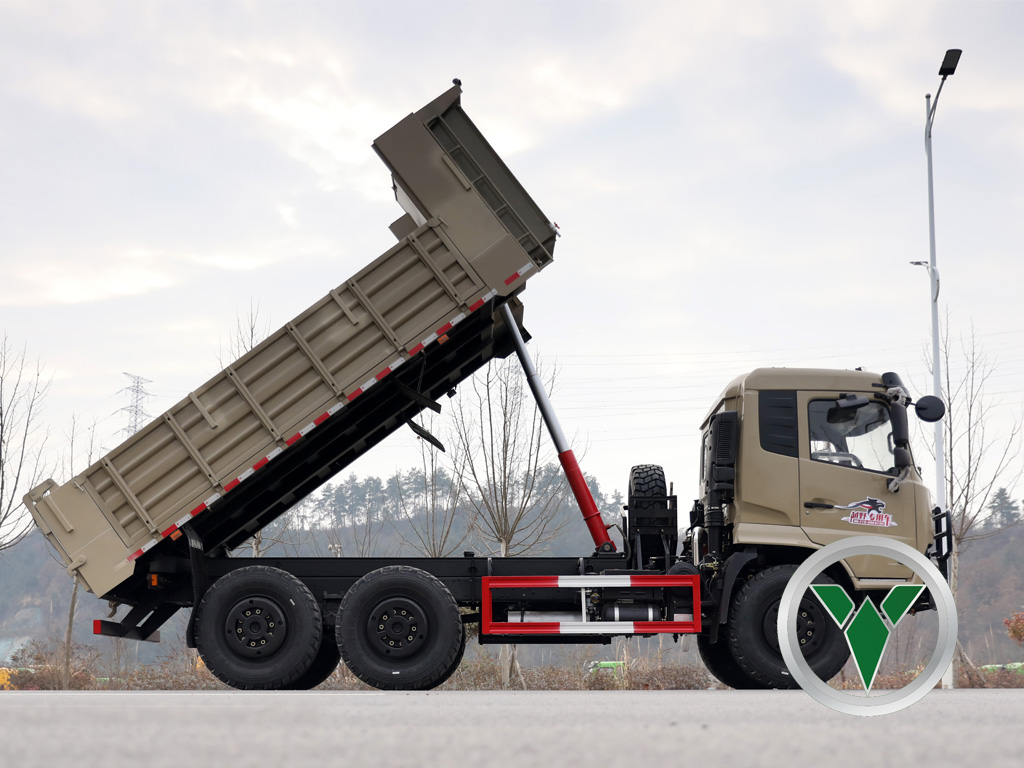 6x6 Flatbed Dump Truck | Heavy-Duty Dump Body with Removable Sides