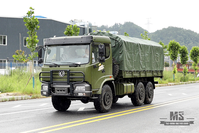 Dongfeng Six wheel Drive Truck for Sale_6*6 Army Green Flathead Head Truck Manufacturer_Dongfeng 6WD Export Special Vehicle