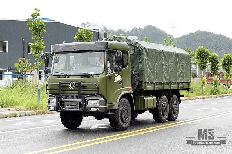 Dongfeng Six wheel Drive Truck for Sale_6*6 Army Green Flathead Head Truck Manufacturer_Dongfeng 6WD Export Special Vehicle