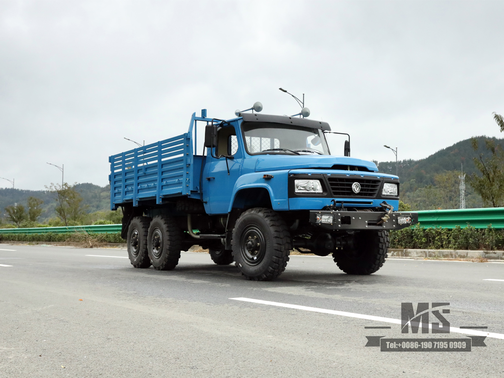 170 Hp Dongfeng EQ2082_Six-wheel Drive Off-road Special Truck_Double Glass Single Row 240 Transport Vehicle_6×6 Pointed 25Y Truck