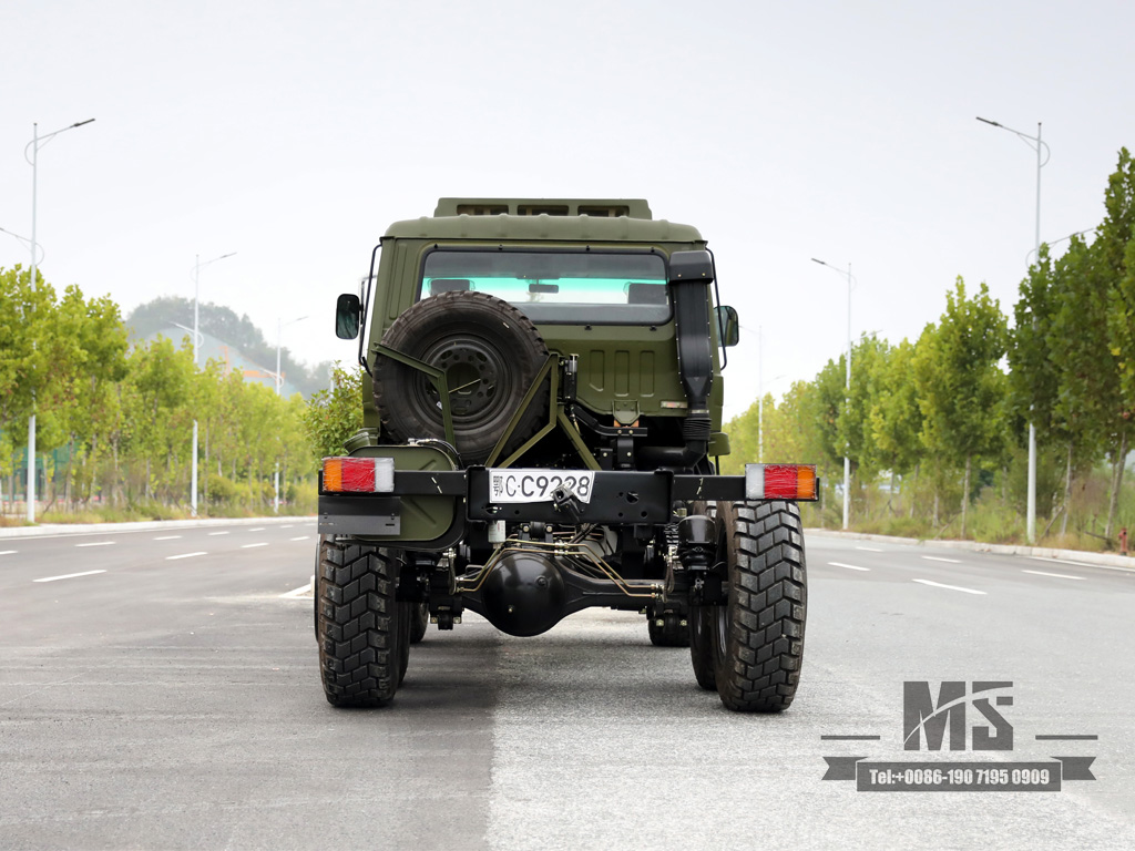 190hp Dongfeng EQ2102 Six Wheel Drive Chassis_6×6 EQ246 153 Double Row Cab Army Green Truck Chassis